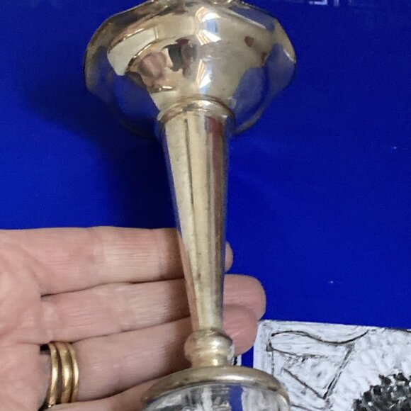 Vintage silver plate candlestick marked HAMO EPNS Made in England - Picture 3 of 5